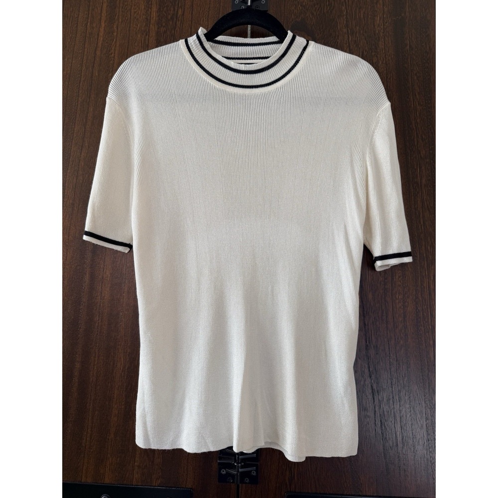 Halston Lifestyle Vintage 100%‎ Silk Knit Sweater Preppy Womens Size L